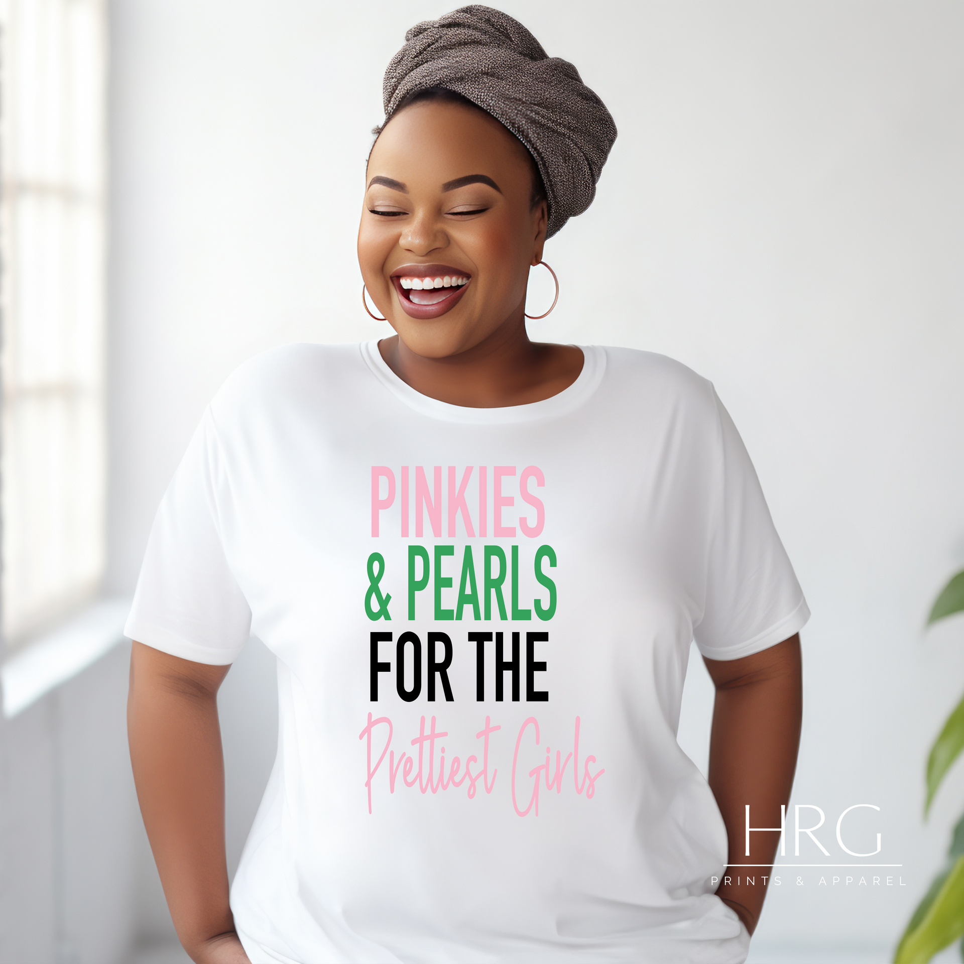 Pinkies Pearls Tee – Sorority-Inspired Pink Green Shirt