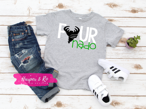 Four Year Old Birthday Shirt, Fournado Shirt, 4th Birthday Shirt