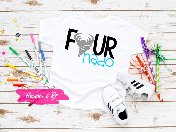Four Year Old Birthday Shirt, Fournado Shirt, 4th Birthday Shirt