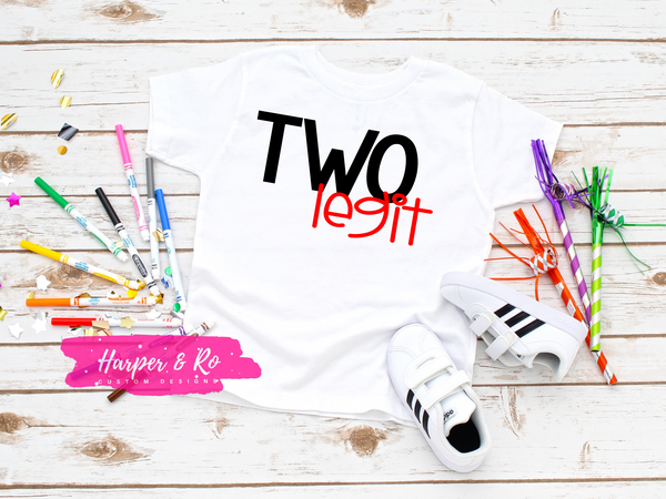 Two Year Old Birthday Shirt, Two Legit Birthday Shirt, 2nd Birthday Shirt