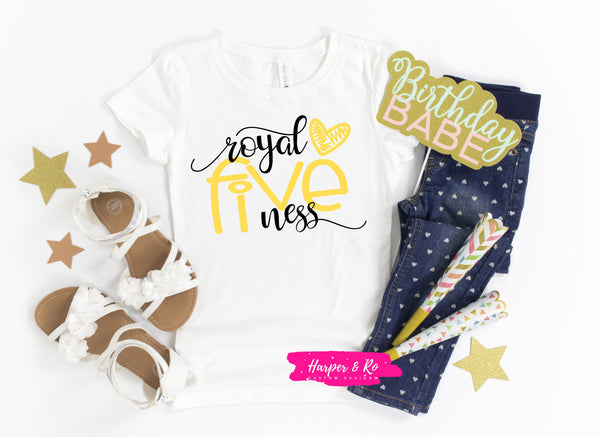 Fifth Birthday Shirt, Royal Fiveness, 5th Birthday Shirt